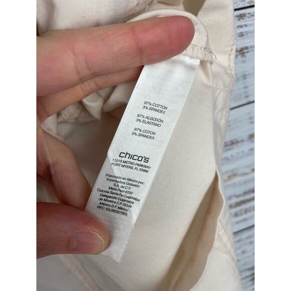 Chico’s Asymmetrical Zip Up Jacket Light Pink size 2 or Large Moto Career Office - Picture 7 of 9